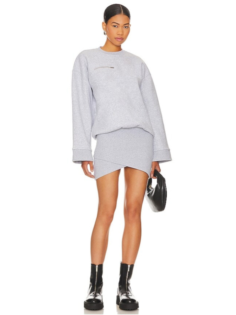 Lovers and Friends Jaida mini dress Heather Gray Crewneck Sweatshirt dress sz xs